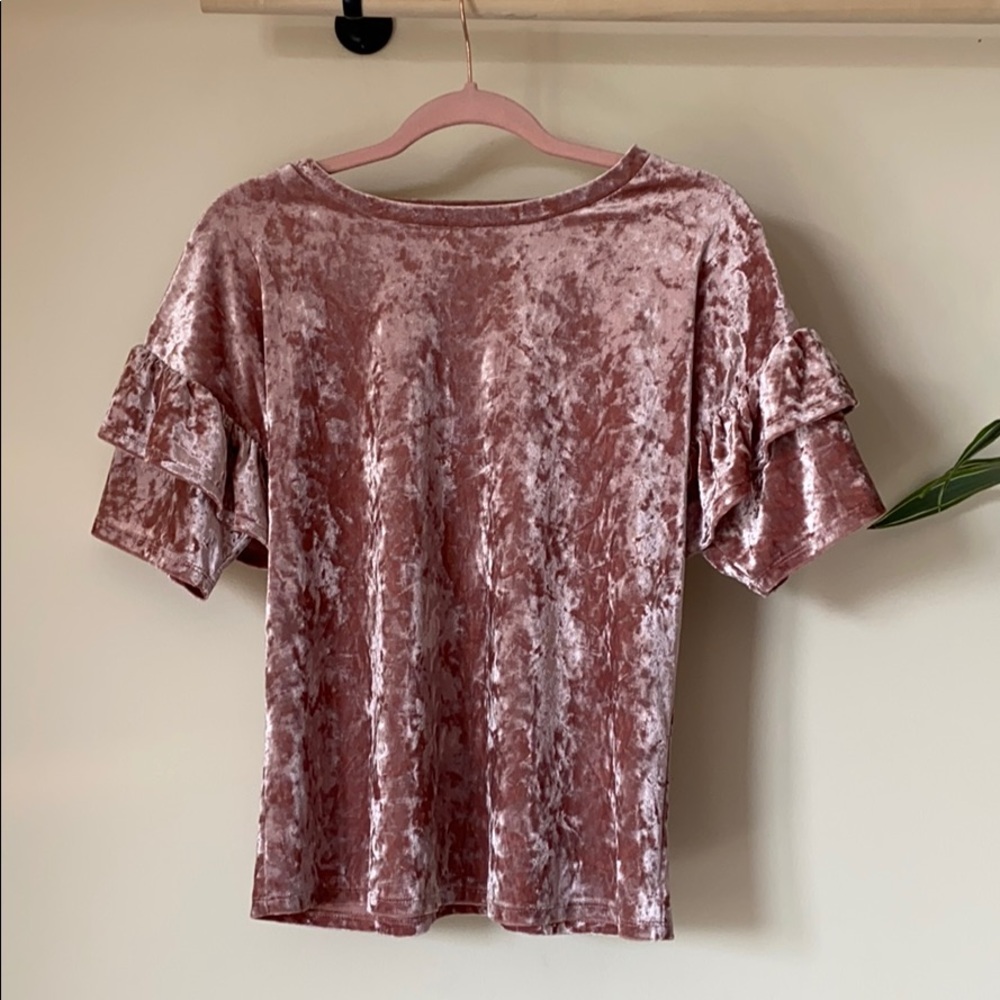 Crushed Rose Velvet Top